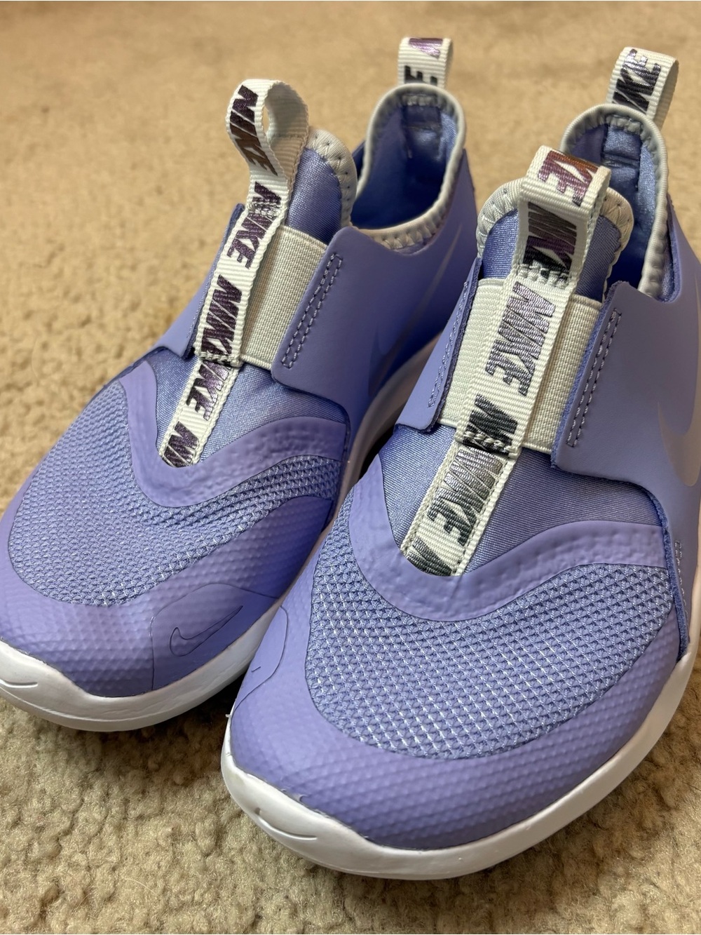 Nike Kids Lilac Slip-On Flex Runner Sneakers with White Swoosh - Picture 5 of 7
